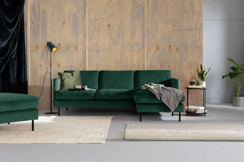 Theodin velour sofa 2-pers. med Diva højre - Møbler - Sofaer - Sofa med chaiselong