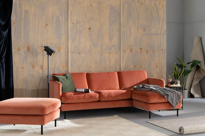 Theodin velour sofa 2-pers. med Diva højre - Møbler - Sofaer - Sofa med chaiselong