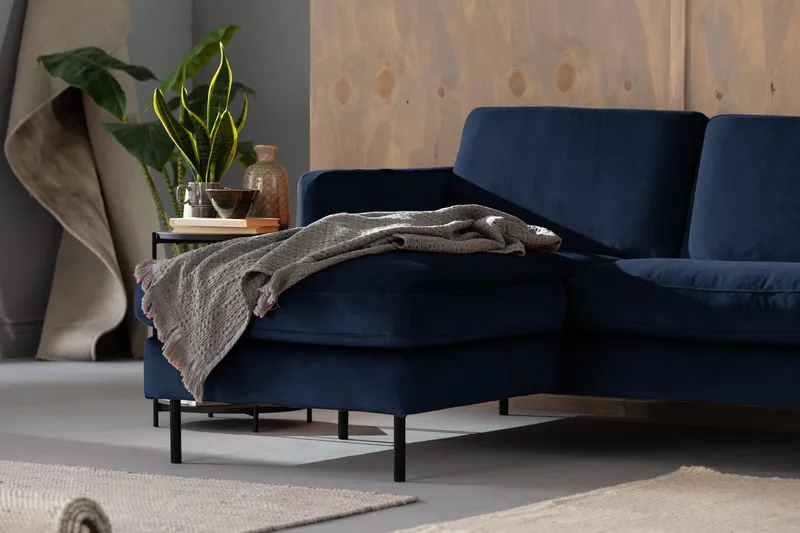 Theodin Velour sofa 2-pers. med Diva venstre - Møbler - Sofaer - Sofa med chaiselong