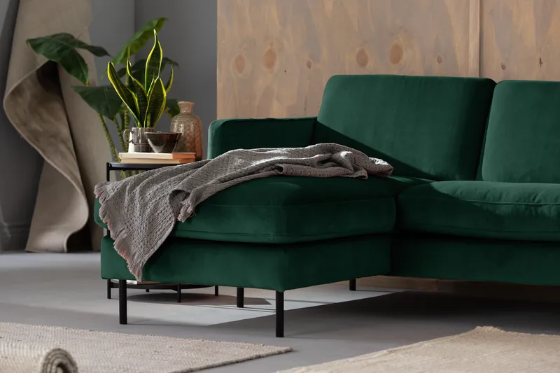 Theodin Velour sofa 2-pers. med Diva venstre - Møbler - Sofaer - Sofa med chaiselong