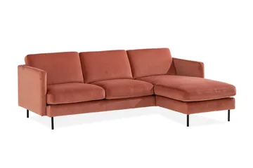 Theodin velour sofa 2-pers. med Diva højre - Møbler - Sofaer - Sofa med chaiselong