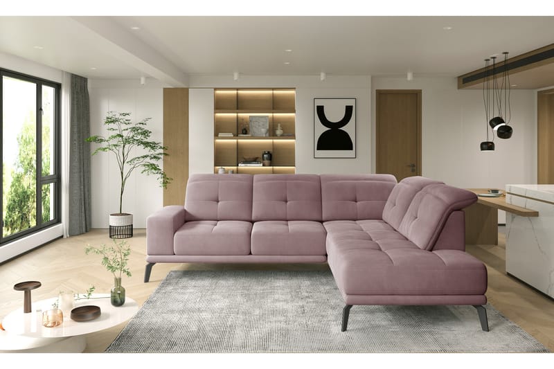 Theodore Chaiselongsofa Højre - Sofa med chaiselong - Velour sofaer