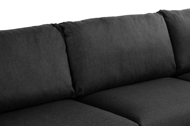 Trend 4-personers Højrevendt L-formet Chaiselongsofa i Stof - Sort - Møbler - Sofaer - Sofa med chaiselong