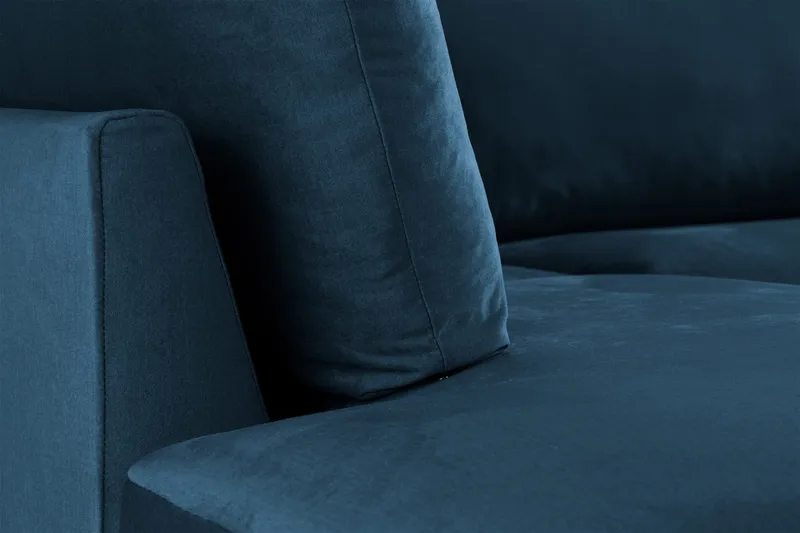 Trend 4-personers Venstrevendt L-formet Chaiselongsofa i Fløjl - Blå - Møbler - Sofaer - Sofa med chaiselong