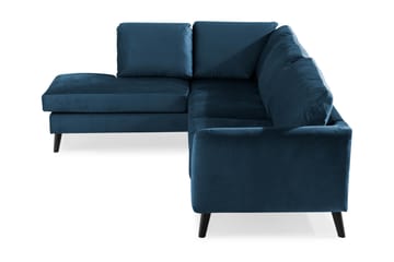 Trend 4-personers Venstrevendt L-formet Chaiselongsofa i Fløjl - Blå - Møbler - Sofaer - Sofa med chaiselong
