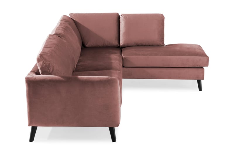 Trend 4-personers Højrevendt L-formet Chaiselongsofa i Fløjl - Rosa - Møbler - Sofaer - Sofa med chaiselong