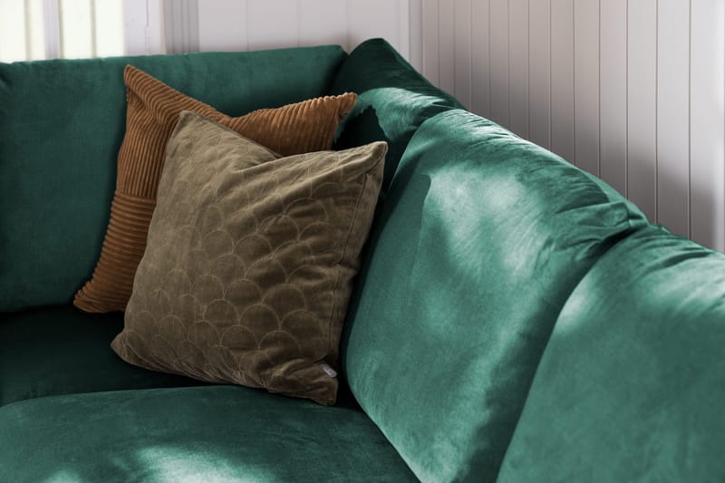 Trend 4-personers Venstrevendt L-formet Chaiselongsofa i Fløjl - Grøn - Møbler - Sofaer - Sofa med chaiselong