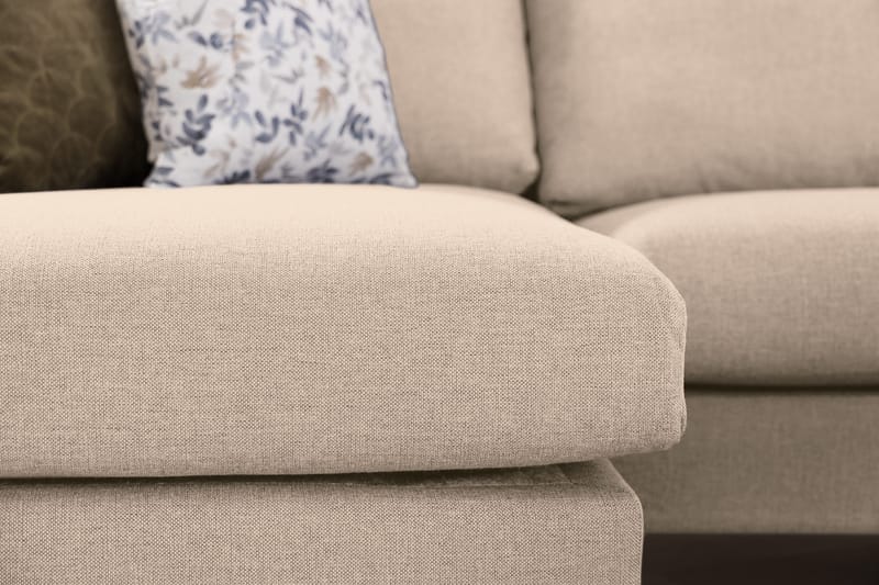 Trend 4-personers Venstrevendt L-formet Chaiselongsofa i Stof - Beige - Møbler - Sofaer - Sofa med chaiselong