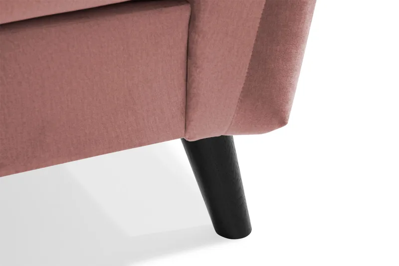Trend 4-personers Højrevendt L-formet Chaiselongsofa i Fløjl - Rosa - Møbler - Sofaer - Sofa med chaiselong