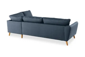Trend 4-personers Højrevendt L-formet Chaiselongsofa i Stof - Blå - Møbler - Sofaer - Sofa med chaiselong