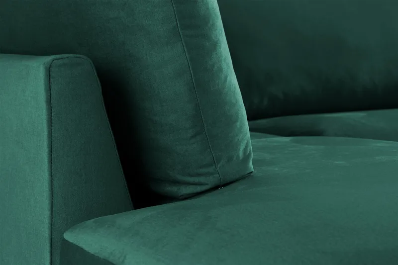 Trend 4-personers Venstrevendt L-formet Chaiselongsofa i Fløjl - Grøn - Møbler - Sofaer - Sofa med chaiselong
