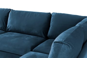 Trend 4-personers Højrevendt L-formet Chaiselongsofa i Fløjl - Blå - Møbler - Sofaer - Sofa med chaiselong