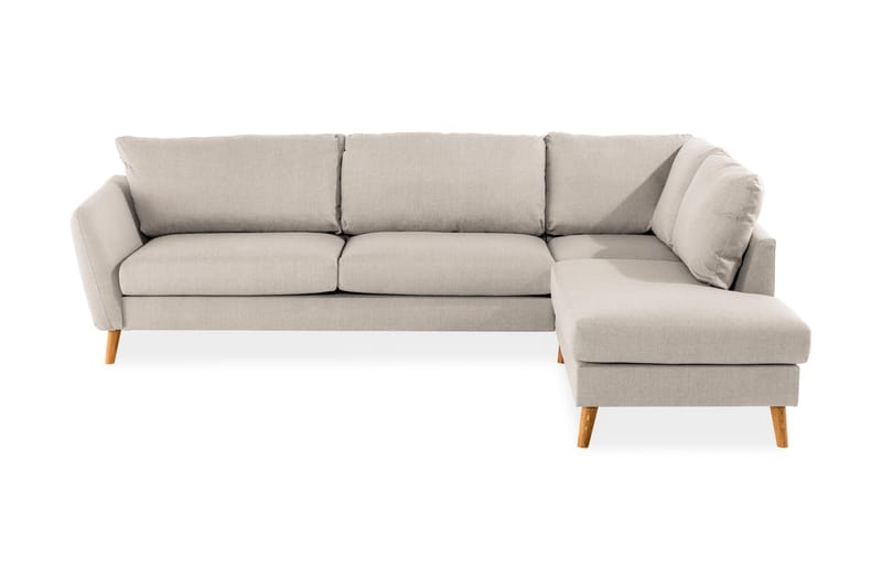 Trend 4-personers Højrevendt L-formet Chaiselongsofa i Stof 280 cm bred - Beige - Møbler - Sofaer - Sofa med chaiselong