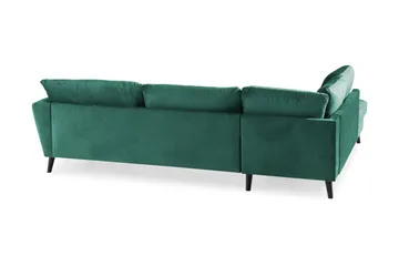 Trend 4-personers Venstrevendt L-formet Chaiselongsofa i Fløjl - Grøn - Møbler - Sofaer - Sofa med chaiselong
