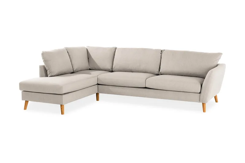 Trend 4-personers Venstrevendt L-formet Chaiselongsofa i Stof - Beige - Møbler - Sofaer - Sofa med chaiselong
