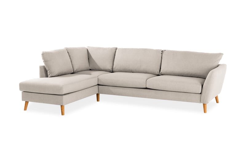 Trend 4-personers Venstrevendt L-formet Chaiselongsofa i Stof - Beige - Møbler - Sofaer - Sofa med chaiselong