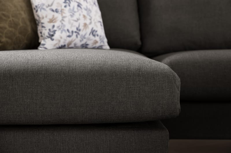 Trend 4-personers Venstrevendt L-formet Chaiselongsofa i Stof - Sort - Møbler - Sofaer - Sofa med chaiselong