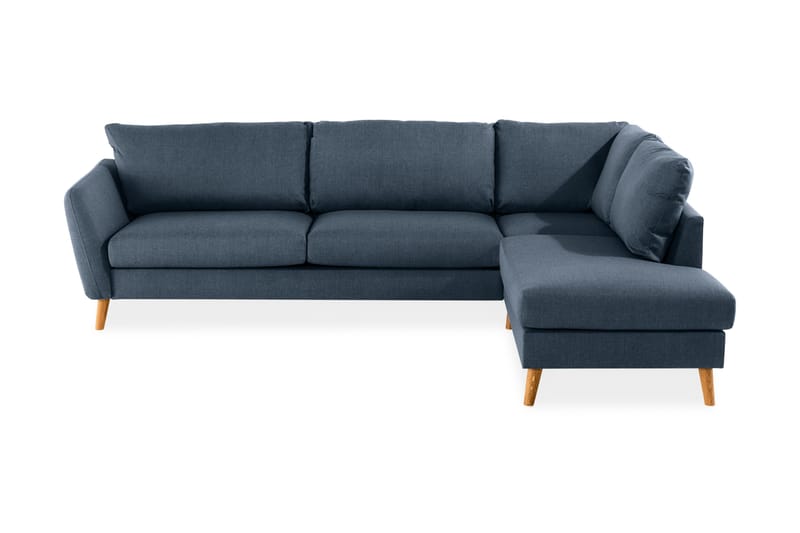 Trend 4-personers Højrevendt L-formet Chaiselongsofa i Stof - Blå - Møbler - Sofaer - Sofa med chaiselong