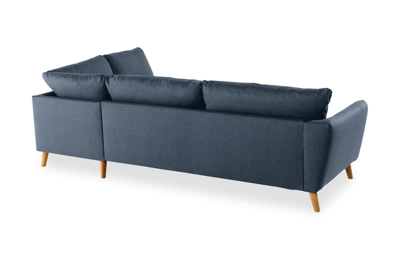 Trend 4-personers Højrevendt L-formet Chaiselongsofa i Stof - Blå - Møbler - Sofaer - Sofa med chaiselong
