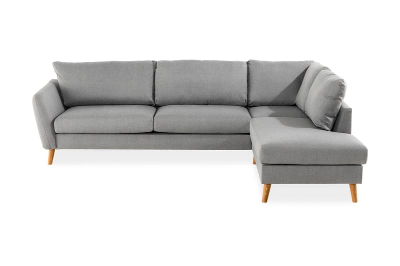 Trend 4-personers Højrevendt L-formet Chaiselongsofa i Stof - Grå - Møbler - Sofaer - Sofa med chaiselong