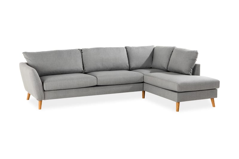 Trend 4-personers Højrevendt L-formet Chaiselongsofa i Stof - Grå - Møbler - Sofaer - Sofa med chaiselong