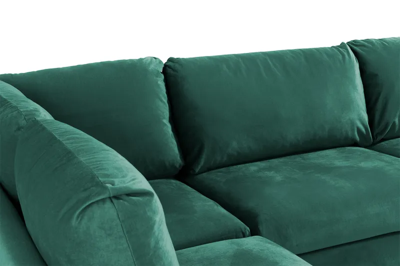 Trend 4-personers Venstrevendt L-formet Chaiselongsofa i Fløjl - Grøn - Møbler - Sofaer - Sofa med chaiselong