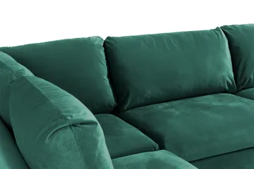 Trend 4-personers Venstrevendt L-formet Chaiselongsofa i Fløjl - Grøn - Møbler - Sofaer - Sofa med chaiselong