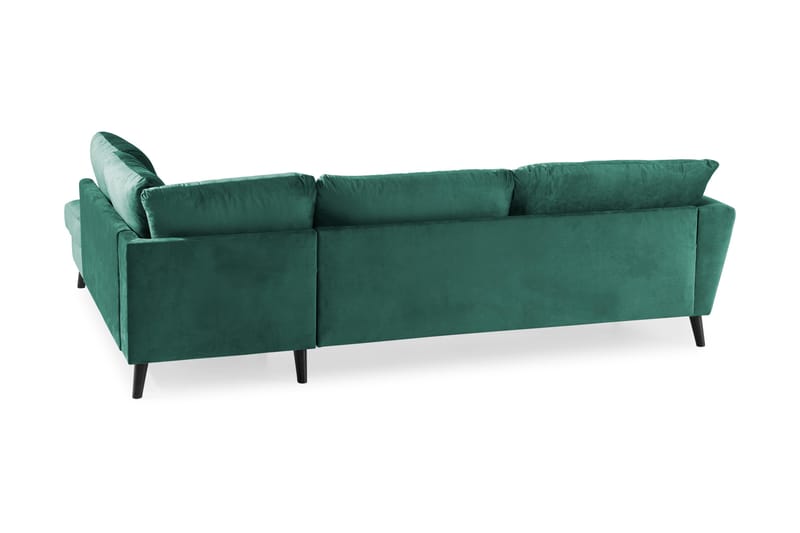 Trend 4-personers Højrevendt L-formet Chaiselongsofa i Fløjl - Grøn - Møbler - Sofaer - Sofa med chaiselong
