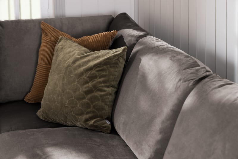Trend 4-personers Venstrevendt L-formet Chaiselongsofa i Fløjl - Brun - Møbler - Sofaer - Sofa med chaiselong