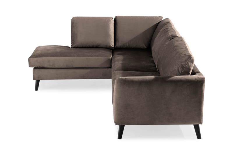 Trend 4-personers Venstrevendt L-formet Chaiselongsofa i Fløjl - Brun - Møbler - Sofaer - Sofa med chaiselong