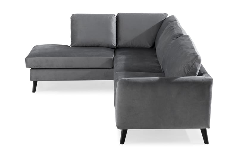 Trend 4-personers Venstrevendt L-formet Chaiselongsofa i Fløjl - Lysegrå - Møbler - Sofaer - Sofa med chaiselong