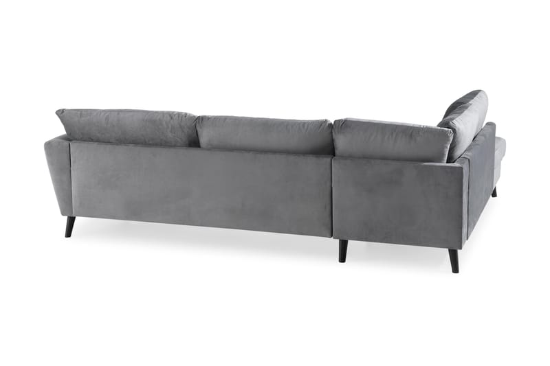 Trend 4-personers Venstrevendt L-formet Chaiselongsofa i Fløjl - Lysegrå - Møbler - Sofaer - Sofa med chaiselong