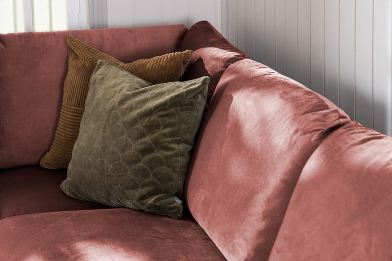 Trend 4-personers Venstrevendt L-formet Chaiselongsofa i Fløjl - Rosa - Møbler - Sofaer - Sofa med chaiselong