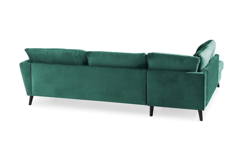 Trend 4-personers Venstrevendt L-formet Chaiselongsofa i Fløjl - Grøn - Møbler - Sofaer - Sofa med chaiselong