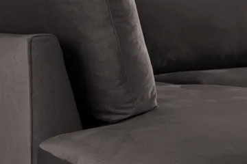 Trend 4-personers Venstrevendt L-formet Chaiselongsofa i Fløjl - Mørkegrå - Møbler - Sofaer - Sofa med chaiselong