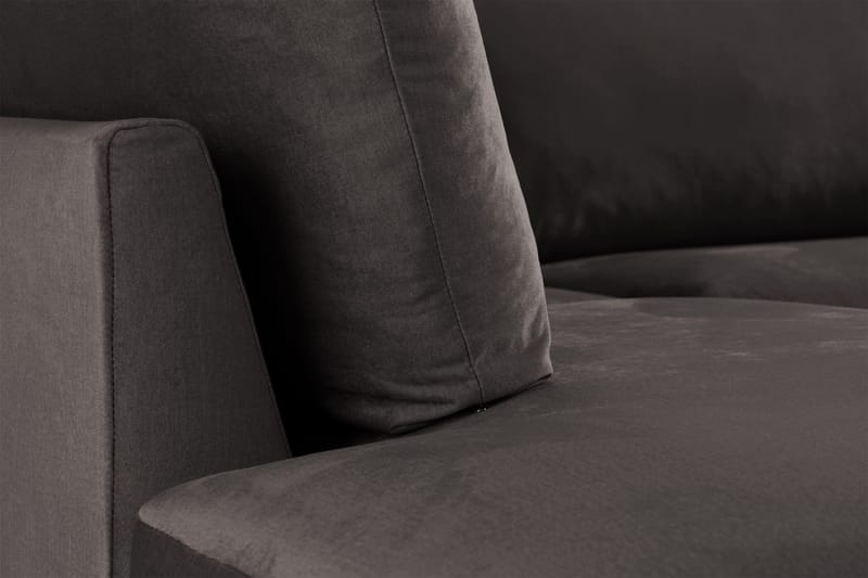 Trend 4-personers Venstrevendt L-formet Chaiselongsofa i Fløjl - Mørkegrå - Møbler - Sofaer - Sofa med chaiselong