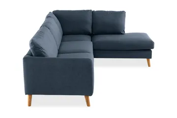 Trend 4-personers Højrevendt L-formet Chaiselongsofa i Stof - Blå - Møbler - Sofaer - Sofa med chaiselong