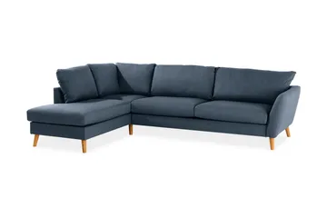 Trend 4-personers Venstrevendt L-formet Chaiselongsofa i Stof - Blå - Møbler - Sofaer - Sofa med chaiselong
