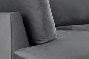 Trend 4-personers Venstrevendt L-formet Chaiselongsofa i Fløjl - Lysegrå - Møbler - Sofaer - Sofa med chaiselong