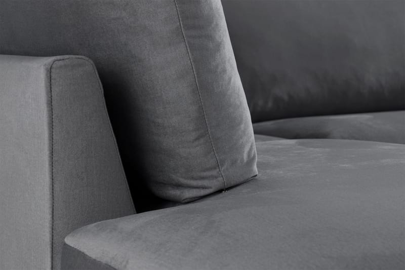 Trend 4-personers Venstrevendt L-formet Chaiselongsofa i Fløjl - Lysegrå - Møbler - Sofaer - Sofa med chaiselong