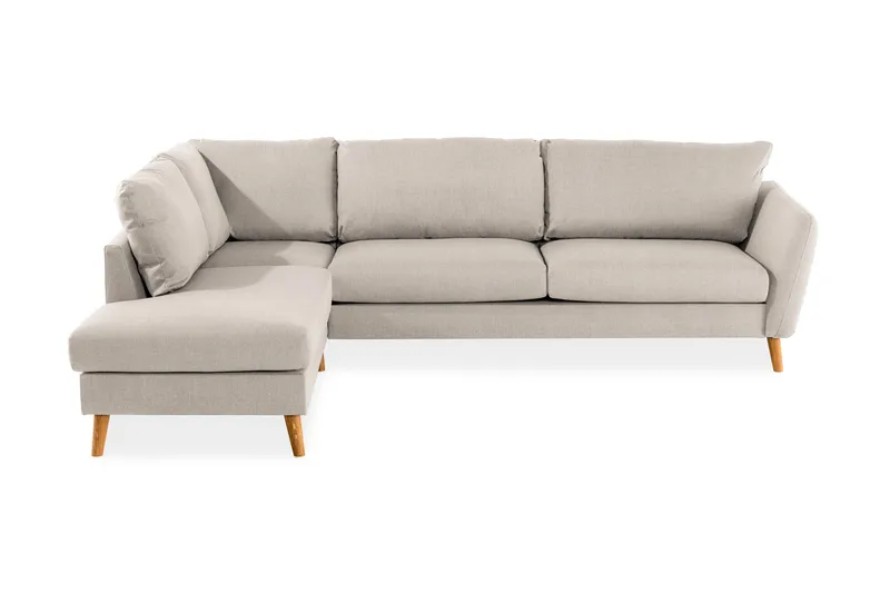Trend 4-personers Venstrevendt L-formet Chaiselongsofa i Stof - Beige - Møbler - Sofaer - Sofa med chaiselong