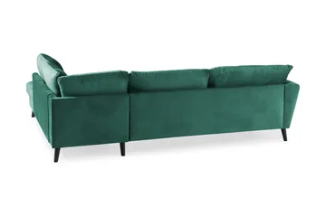 Trend 4-personers Højrevendt L-formet Chaiselongsofa i Fløjl - Grøn - Møbler - Sofaer - Sofa med chaiselong