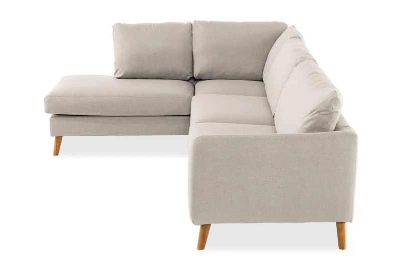 Trend 4-personers Venstrevendt L-formet Chaiselongsofa i Stof - Beige - Møbler - Sofaer - Sofa med chaiselong