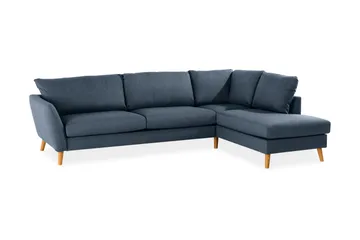 Trend 4-personers Højrevendt L-formet Chaiselongsofa i Stof - Blå - Møbler - Sofaer - Sofa med chaiselong