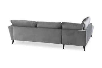 Trend 4-personers Venstrevendt L-formet Chaiselongsofa i Fløjl - Lysegrå - Møbler - Sofaer - Sofa med chaiselong