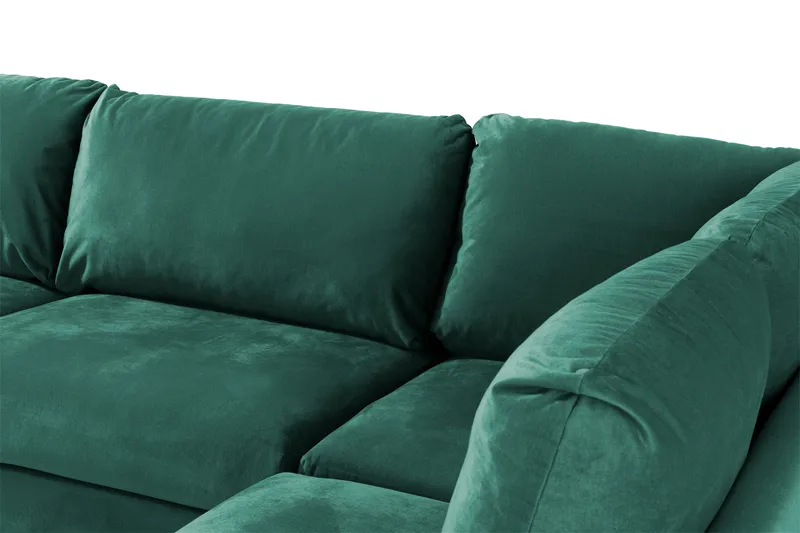 Trend 4-personers Højrevendt L-formet Chaiselongsofa i Fløjl - Grøn - Møbler - Sofaer - Sofa med chaiselong