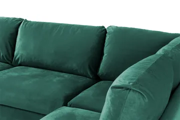 Trend 4-personers Højrevendt L-formet Chaiselongsofa i Fløjl - Grøn - Møbler - Sofaer - Sofa med chaiselong