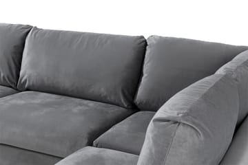 Trend 4-personers Højrevendt L-formet Chaiselongsofa i Fløjl - Lysegrå - Møbler - Sofaer - Sofa med chaiselong