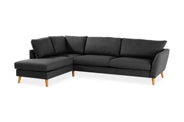 Trend 4-personers Venstrevendt L-formet Chaiselongsofa i Stof - Sort - Møbler - Sofaer - Sofa med chaiselong
