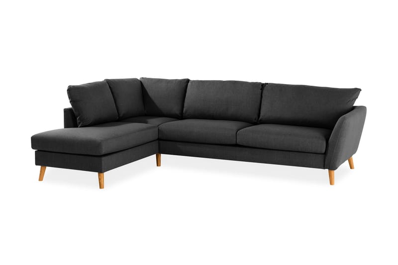 Trend 4-personers Venstrevendt L-formet Chaiselongsofa i Stof - Sort - Møbler - Sofaer - Sofa med chaiselong